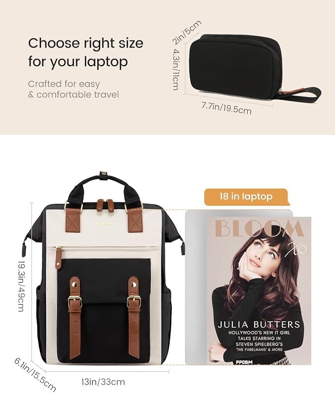 LOVEVOOK Extra Large Travel Laptop Backpack for Women, 18 Inch Work Backpack Purse, Teacher Business Computer Bag Weekender Backpack with Luggage Strap, Doctor Nurse Bags College Bookbag