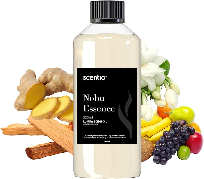 Hotel Diffuser Oil Inspired by The Nobu Hotel Scent - 500 mL 16.9 fl oz - Essential Oil Blend Jasmine, Lilly, Sandalwood & Fresh Citrus for HVAC & Ultrasonic Diffusers - Nobu Essence