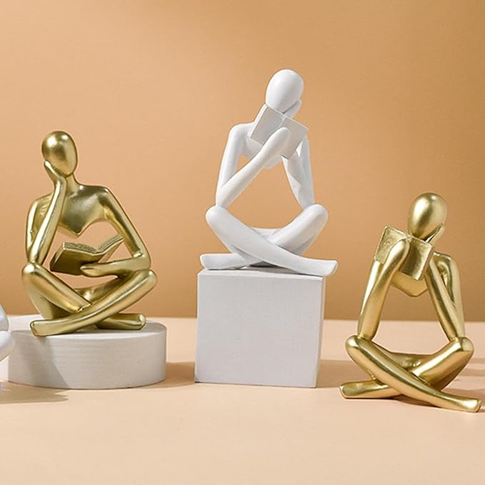 Reading Women Statue, Thinker Sculptures, Abstract Art Ornament, Modern Aesthetic Figurine Decoration, Suitable for Home Living Room Bedroom Office Shelf Table Desk Bookshelf Decor
