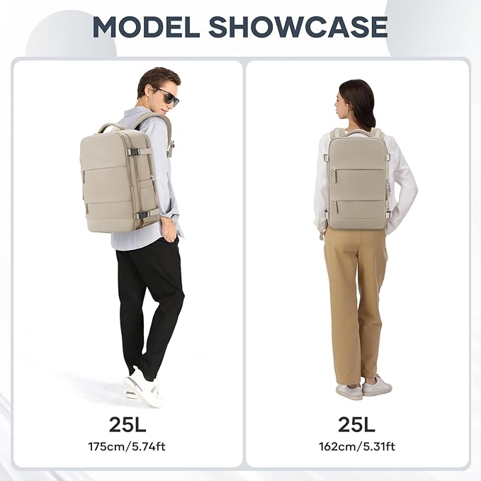 coowoz Travel Backpack For Women Men,Carry On Backpack,Hiking Backpack Waterproof Outdoor Sports Rucksack Casual Daypack travel essentials（Khaki）