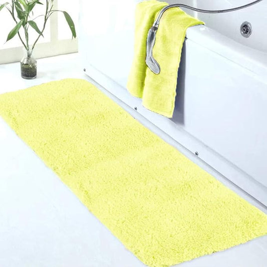 Walensee Large Bathroom Rug (24 x 48, Yellow) Extra Soft and Absorbent Shaggy Bath Rug Machine Washable Microfiber Bath Mat Non Slip Bath Mat, Luxury Bathroom Floor Mats