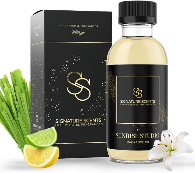 Luxury Hotel Diffuser Oil for Hotels and Homes - Aromatherapy Oils for use with an Essential Oil Diffuser at Home - Fragrance-Scent Diffuser Oil Blend (Sunrise Studio) 4.05fl oz (120ml)