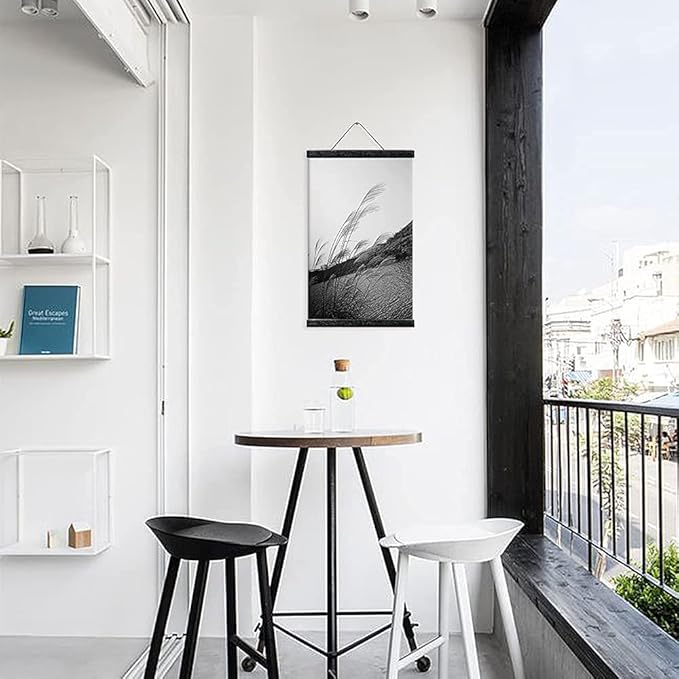 2 Pack Magnetic Poster Hanger Frame 12 Inch Black,12x16 12x18 12x20 12x24 Wood Magnet Frames Hangers for Photos, Pictures, Prints, Maps, Scrolls and Canvas Artwork