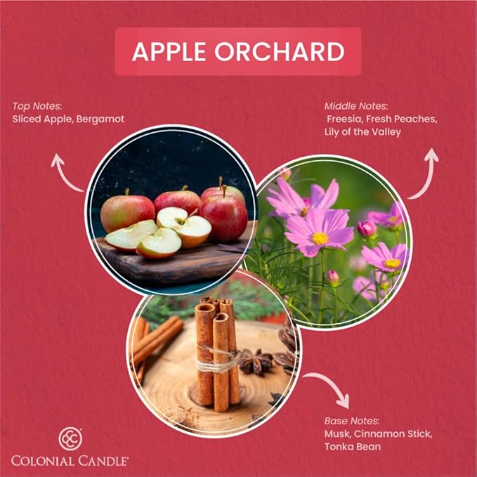 Colonial Candle Apple Orchard Scented Jar Candle, 2 Wick, 3.5 oz, Mottled Wax Candle