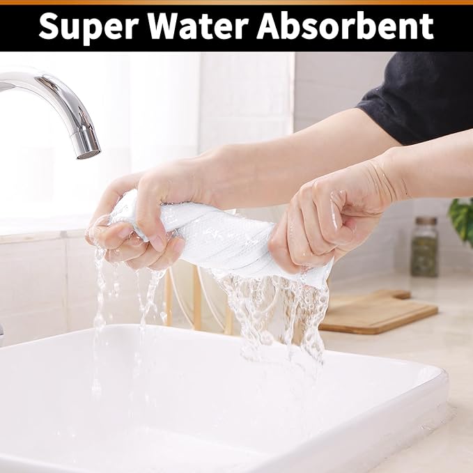 Homaxy 100% Cotton Kitchen Towels and Dishcloths Set - 8 Pack Waffle Weave Soft and Absorbent Dish Towels - 26 X 16 Inch and 12 X 12 Inch - White