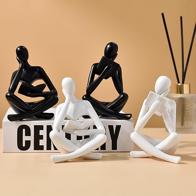 Reading Women Statue, Thinker Sculptures, Abstract Art Ornament, Modern Aesthetic Figurine Decoration, Suitable for Home Living Room Bedroom Office Shelf Table Desk Bookshelf Decor