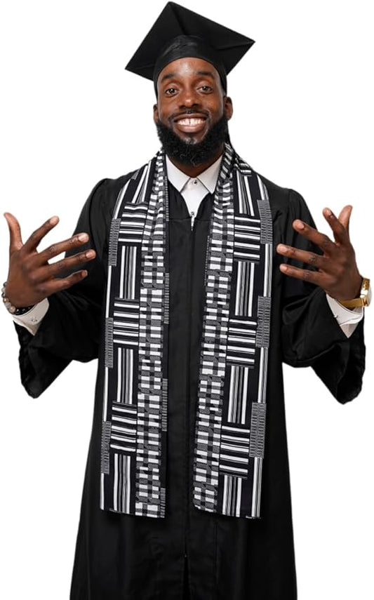 Dupsie's 1pc Kente African Print Graduation Stole, Made in Africa Black History, Festivals, Cultural, HBCU, Graduate, Schools