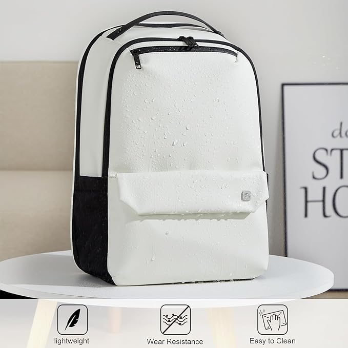 Hanke Carry on Backpack Toiletry Travel Laptop Backpack for Men & Women, Durable Rucksack Weekender Bag Daypack(Salt White)