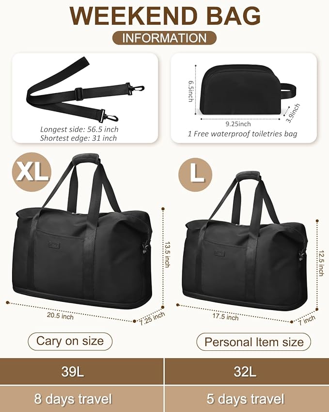 Expandable Travel Duffle Bags Weekender Overnight Bags for Women Men Hospital Bag for Women Labor Delivery with Toiletry Bag Waterproof