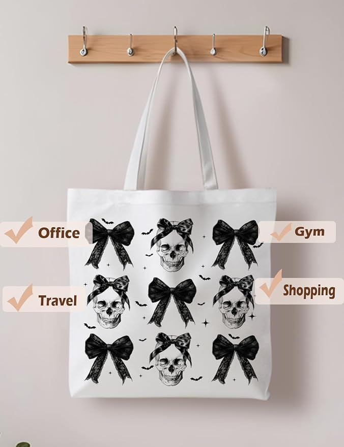 Halloween Tote Bag, Halloween Gifts for Women, Horror Tote Bag, Reusable Grocery Bags Shopping Bags