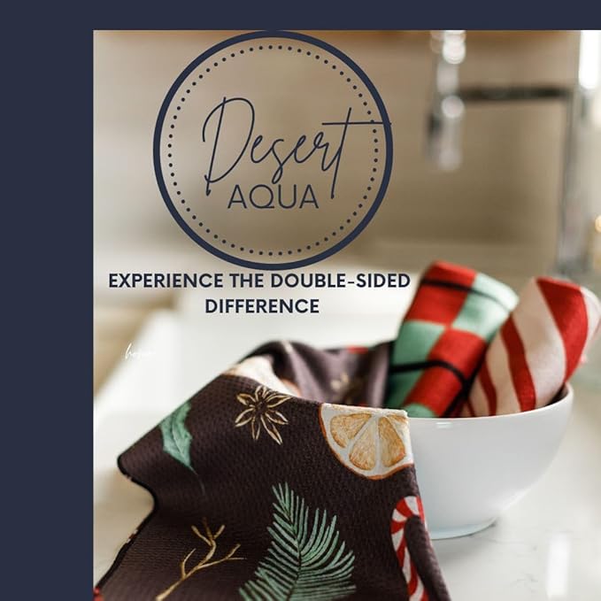 || 3 Pack|| Double Sided Dish Towels || Waffle Weave Microfiber|| Highly Absorbent || Hanging Loop || Dish Cloths || Modern || Designer Prints