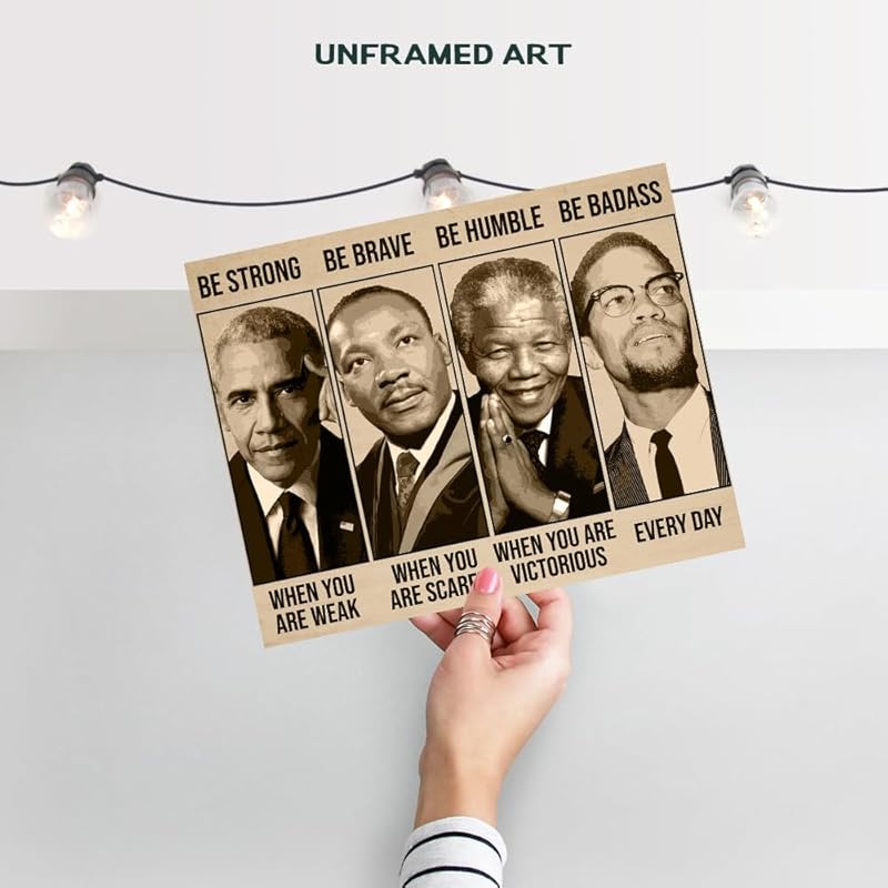 African American Inspirational Wall Art 11x14 - Black History Posters - Inspirational Figures - Black Men Motivational Quotes - Positive Affirmation Office Wall Decor - BLM Culture Art Print