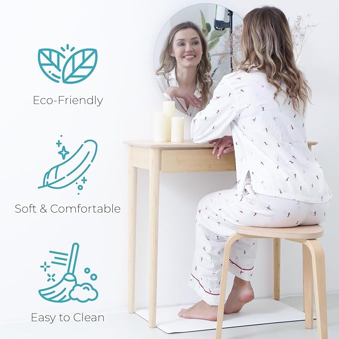 Homergy Bath Mat – Super‑Absorbent & Quick‑Dry with Non‑Slip Rubber Backing, Machine Washable & Odor Resistant – 16×24 in, White