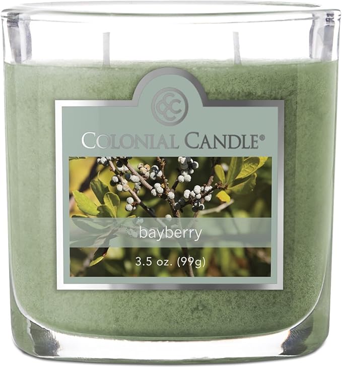 Colonial Candle Bayberry Scented Jar Candle, 2 Wick, 3.5 oz, Mottled Wax Candle