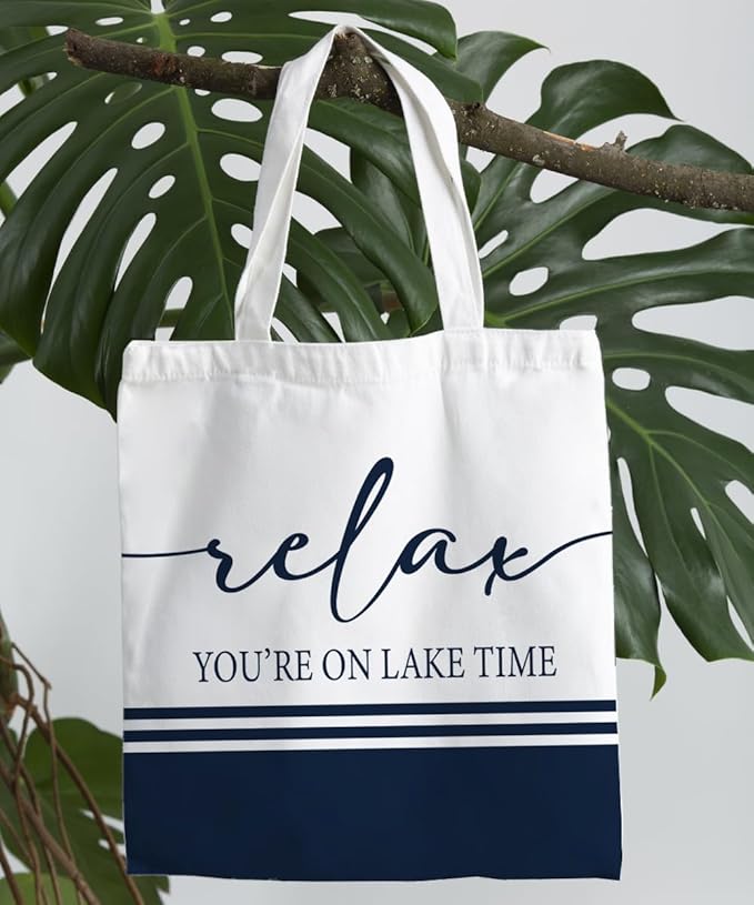 Lake Turtle Canvas Tote Bag for Women Teen Girls Gifts Cute Small Travel Work Tote Bags Reusable Grocery Bags Shoulder Bag