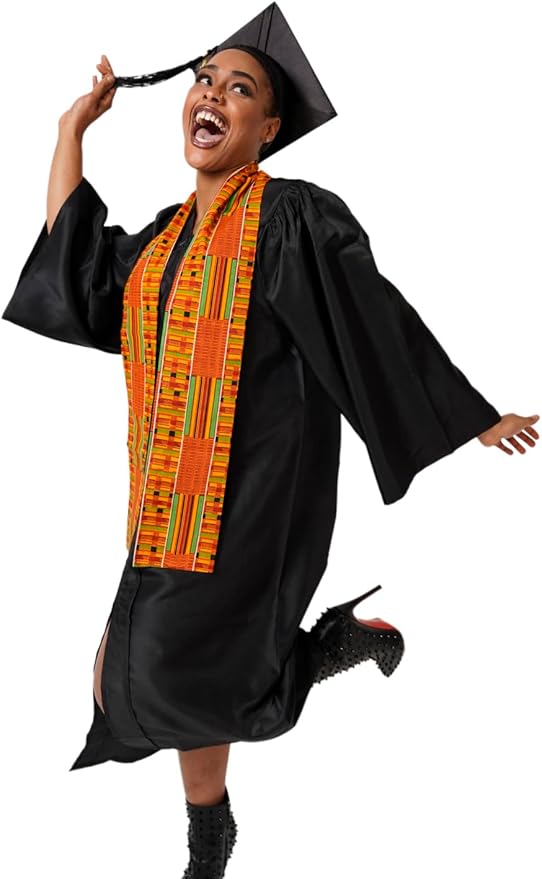 Dupsie's 1pc Kente African Print Graduation Stole, Made in Africa Black History, Festivals, Cultural, HBCU, Graduate, Schools