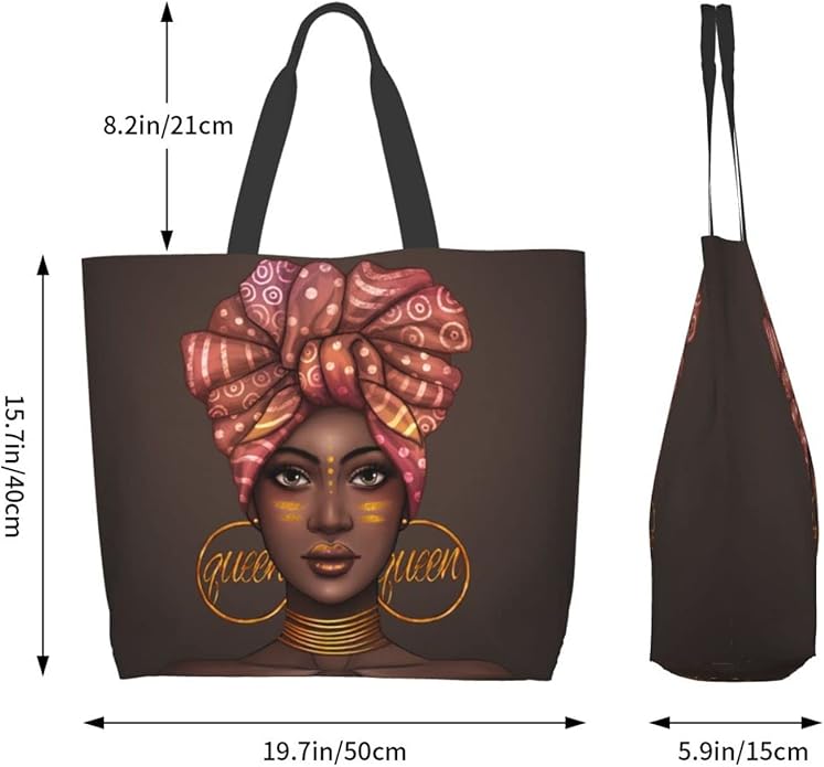 IAGM Women Tote Bags African American Woman Shoulder Bag Afro Black Girl Magic Satchel Handbags For Shopping,Work,Grocery,Gym