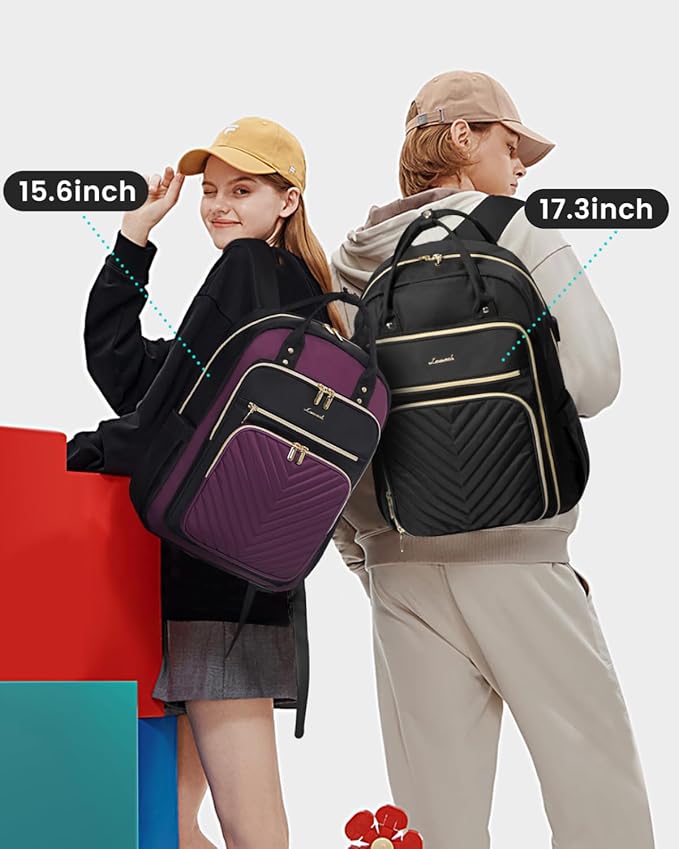 LOVEVOOK Laptop Backpack for Women, Water Resistant Travel Work Backpacks Purse Stylish Business Teacher Nurse Computer Bag with USB Charging Port, Fits 15.6" Laptop