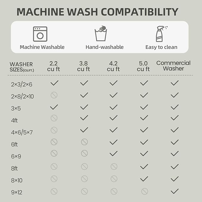 Area Rug 9x12 Rug Machine Washable Non-Slip Low Pile Print Pattern Western Rug for Living Room Bedroom Entryway Tribal Series -Cream/Beige