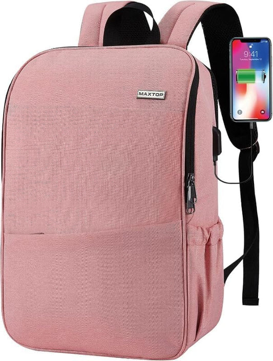 MAXTOP Deep Storage Laptop Backpack with USB Charging Port[Water Resistant] College Computer Bookbag Fits 16 Inch Laptop