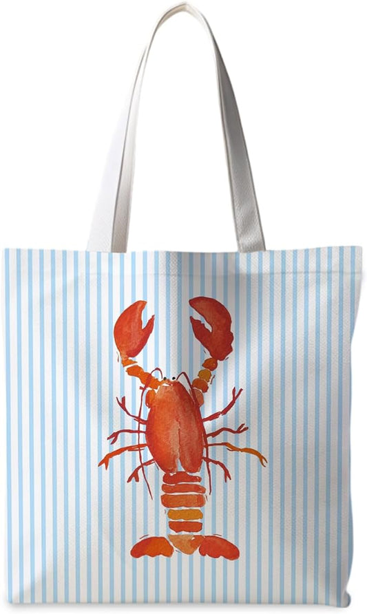 Beach Crab Tote Bag, Summer CrabsTote Bag for Women, Summer Crab Reusable Grocery Bags Shopping Bags