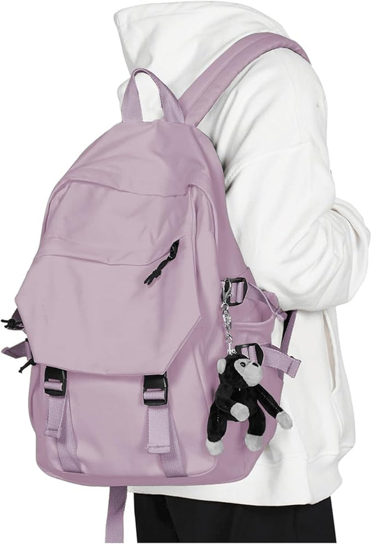 coowoz College Backpack Waterproof Black College Bags For Women Lightweight Travel Rucksack Casual Daypack Laptop Backpacks For Men Women(Pink Purple)