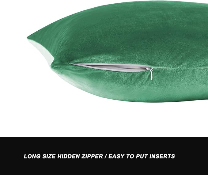 GIGIZAZA Decorative Throw Pillow Covers 18 x 18,Mint Turquoise Soft Pillow Covers Velvet,Set of 4 Decor Square Cushion Covers