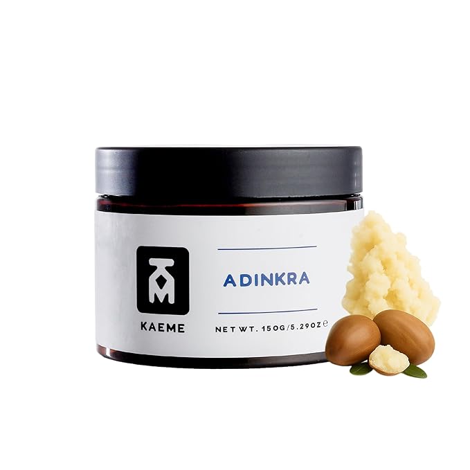 Kaeme Adinkra Pure Whipped Shea Butter made from Raw Organic Unrefined Butter Skin Moisturizer Hair Repair with coconut Oil for women and men (10.5oz/300g jar)