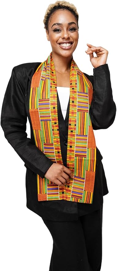 Dupsie's 1pc Kente African Print Graduation Stole, Made in Africa Black History, Festivals, Cultural, HBCU, Graduate, Schools