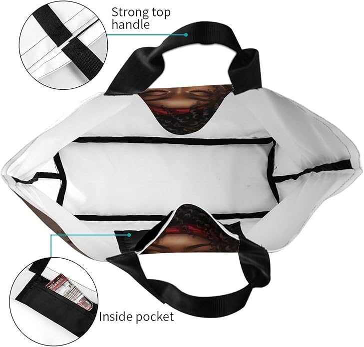 IAGM Women Tote Bags African American Woman Shoulder Bag Afro Black Girl Magic Satchel Handbags For Shopping,Work,Grocery,Gym