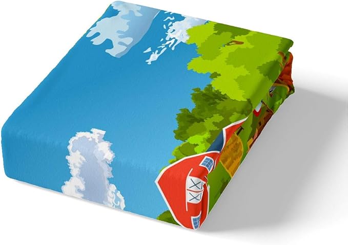 Feelyou Kids Bedding Set Cartoon Farmhouse Duvet Cover Set Cute Farm Animal Boys Girls Toddler Comforter Cover Country Style Quilt Cover with 2 Pillowcases Full Size