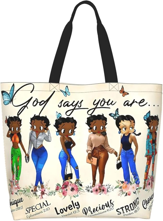 Tote Bag For Women African American Tote Bag Shoulder Handbag Black Queen Women Casual Shoulder Bag ，Premium Quality