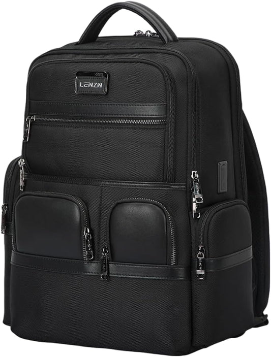 Laptop Business Backpack for Men & Women, Work Backpack Fits 15.6 Inch, Premium Quality Travel Bag with USB Charging Port, Water-Resistant, Durable Ballistic Nylon, Bookbag with Multiple Pockets