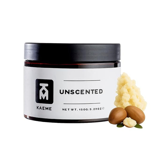 Kaeme Unscented Pure Shea Butter Made with Raw Organic Unrefined Body butter for women and men Fragrance Free with Coconut Oils suitable for Sensitive skin (10.5oz/300g jar)