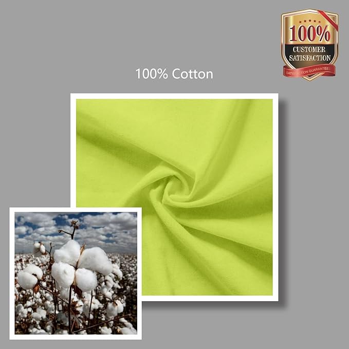 TOPDesign 24-Pack Economical 16"x15" Apple Green Cotton Tote Bag, Lightweight Medium Reusable Grocery Shopping Cloth Bags, Suitable for DIY, Advertising, Promotion, Gift, Activity