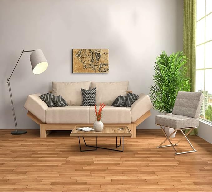 Map of Middle Earth Wall Decor - Middle Earth Map Wall Art with Inner Wooden Frame, Lightweight & Easy Hanging, Paintings for Game Room & Bedroom, 12x18 Inches