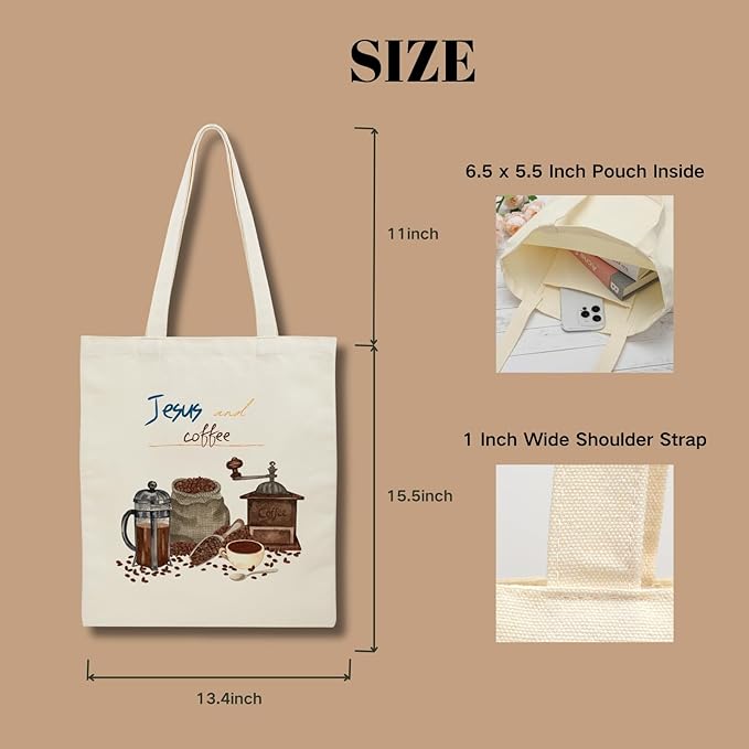 Tote Bag for Women, Canvas Tote Bag with Pockets,Canvas Shopping Bags,Reusable Grocery Bags