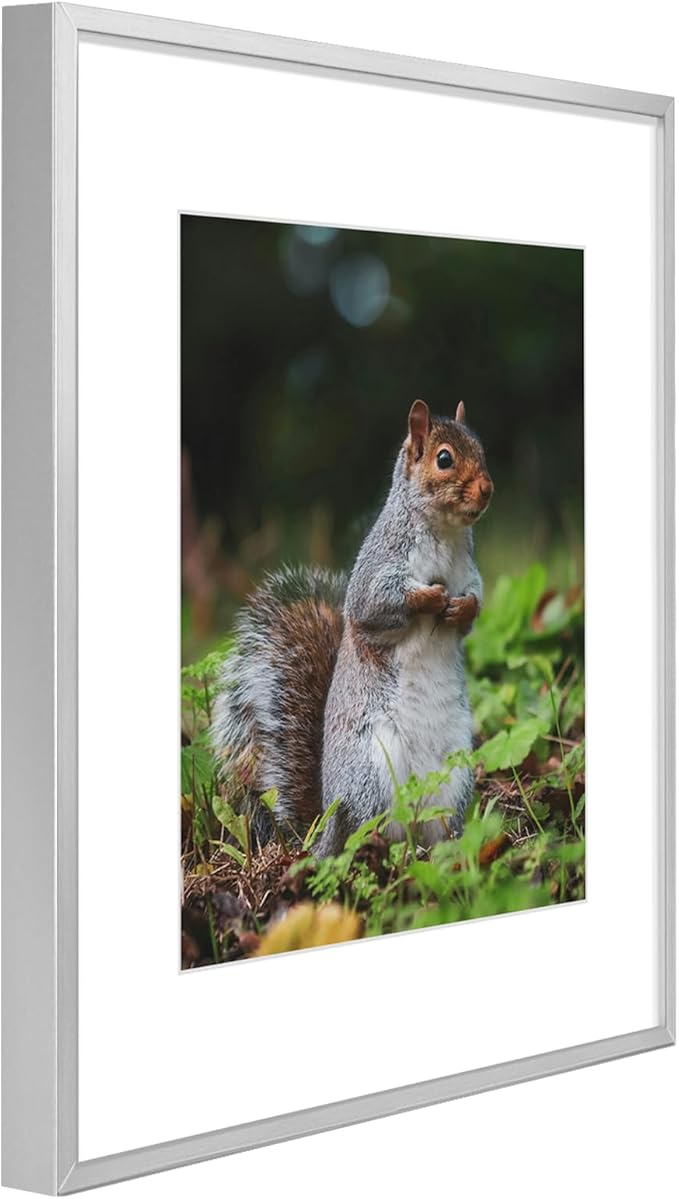 Golden State Art 12x16 Picture Frame 3 Pack - Aluminum Frames with 8.5x11 Removable Mats & Real Glass, Display 12x16 Posters or 8.5x11 Photos - Silver Gallery Wall Frames for Home Office Decor