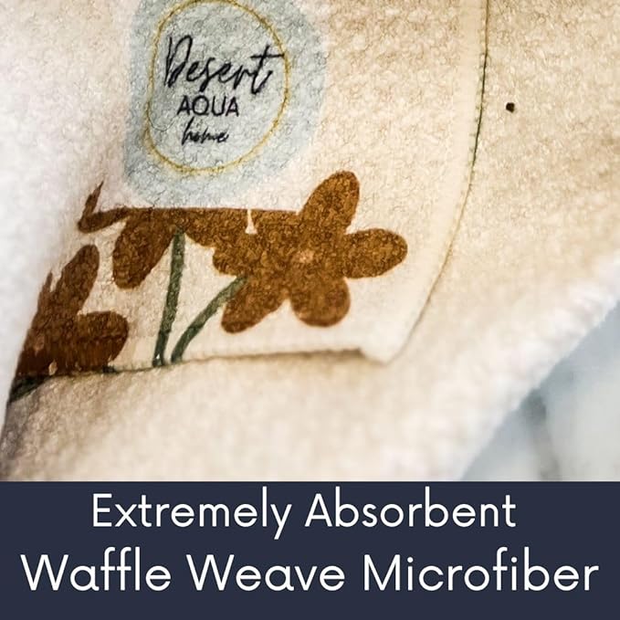 || 3 Pack|| Double Sided || Not Your Ordinary Dish Towels || Waffle Weave Microfiber || Highly Absorbent || Hanging Loop || Dish Cloths || Modern || Designer Prints (Coffee)