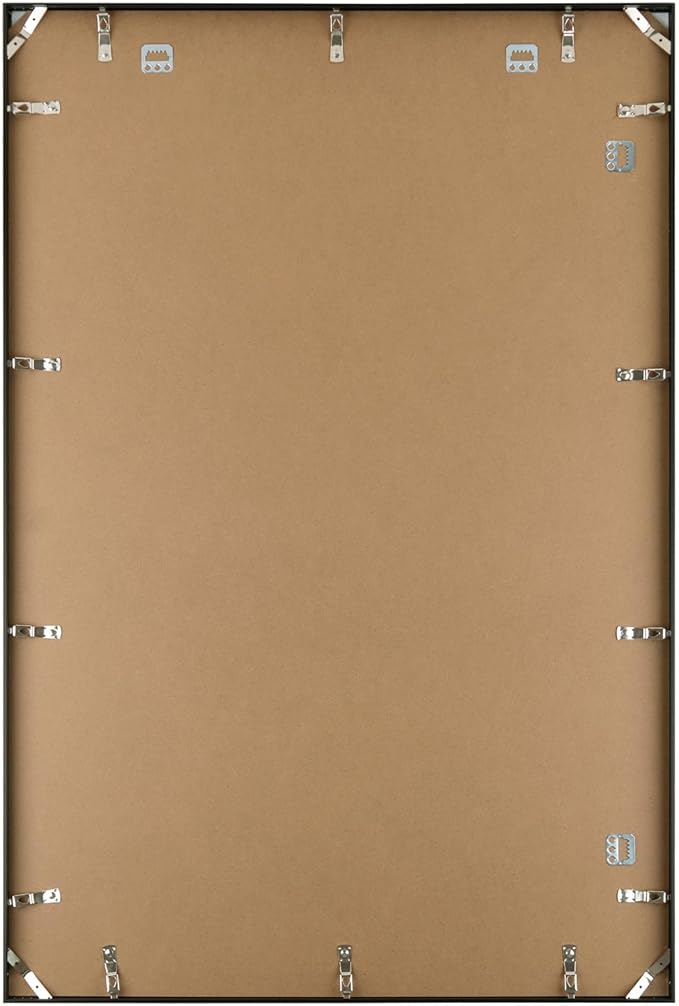 Golden State Art, 24x36 Aluminum Picture Frame, Black Metal Thin Poster Frames for 24 x 36 inch Photo, Acrylic Front, Wall Hook for Horizontal or Vertical Display, 3 Pack