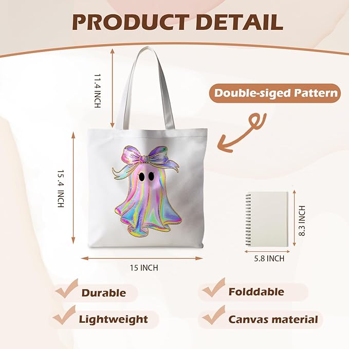 Halloween Tote Bag, Halloween Gifts for Women, Horror Tote Bag, Reusable Grocery Bags Shopping Bags