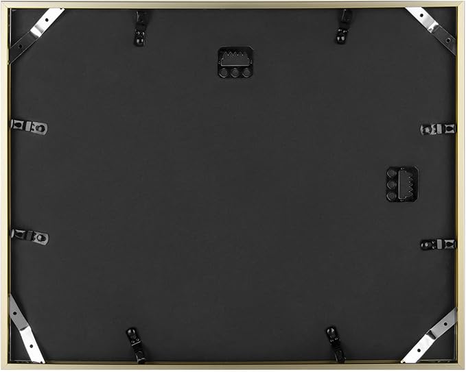 Golden State Art 14x11 Picture Frame 3 Pack - Aluminum Frames with 8.5x11 Removable Mats & Real Glass, Display 11x14 Photos or 8.5x11 Certificates - Gold Gallery Wall Frames for Home Office Decor