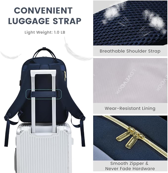 LOVEVOOK Laptop Backpack for Women,15.6 Inch Laptop Computer Bag Travel Backpack Purse,Waterproof Work Business Backpack