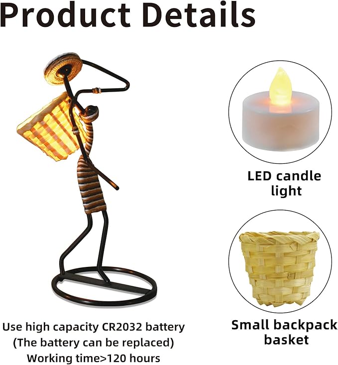 Creative Tea Candle Holder Tealight Holder with Bamboo Baskets and Candle Lights, Great for Decorative Candle Holders Home Decor Centerpiece, Unique Candle Holders