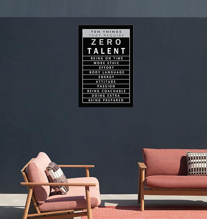 Inspirational Canvas Wall Art Ten Things That Require Zero Talent Quote Motivational Poster Canvas Painting Prints Wall Pictures for Living Room Office Home Decor Framed Artwork [24''W x 36''H]