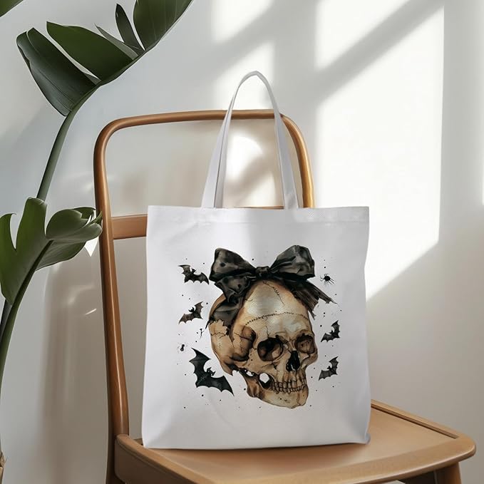 Halloween Tote Bag, Halloween Gifts for Women, Horror Tote Bag, Reusable Grocery Bags Shopping Bags