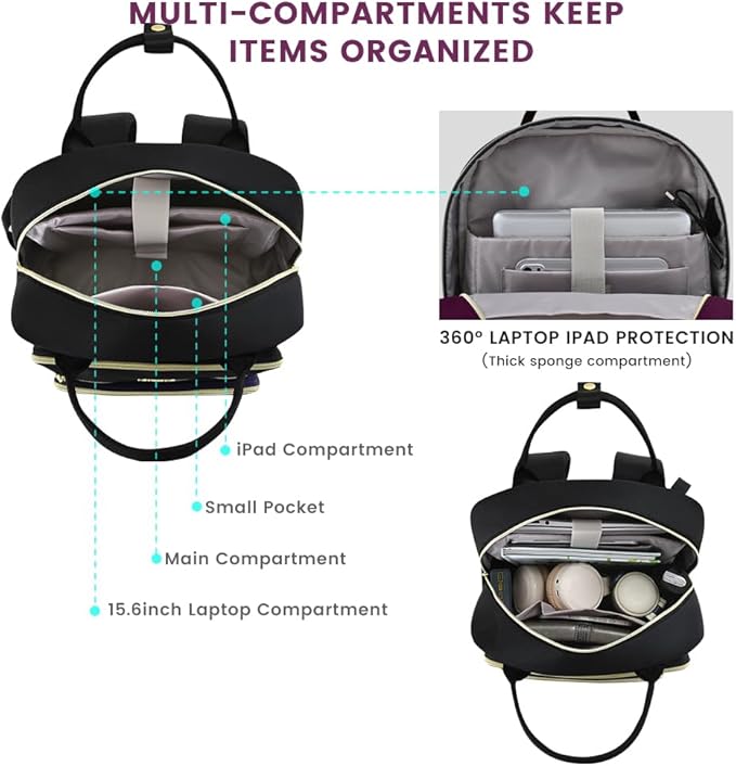 LOVEVOOK Laptop Backpack for Women 15.6 inch Large Capacity Travel Backpack for Work Business