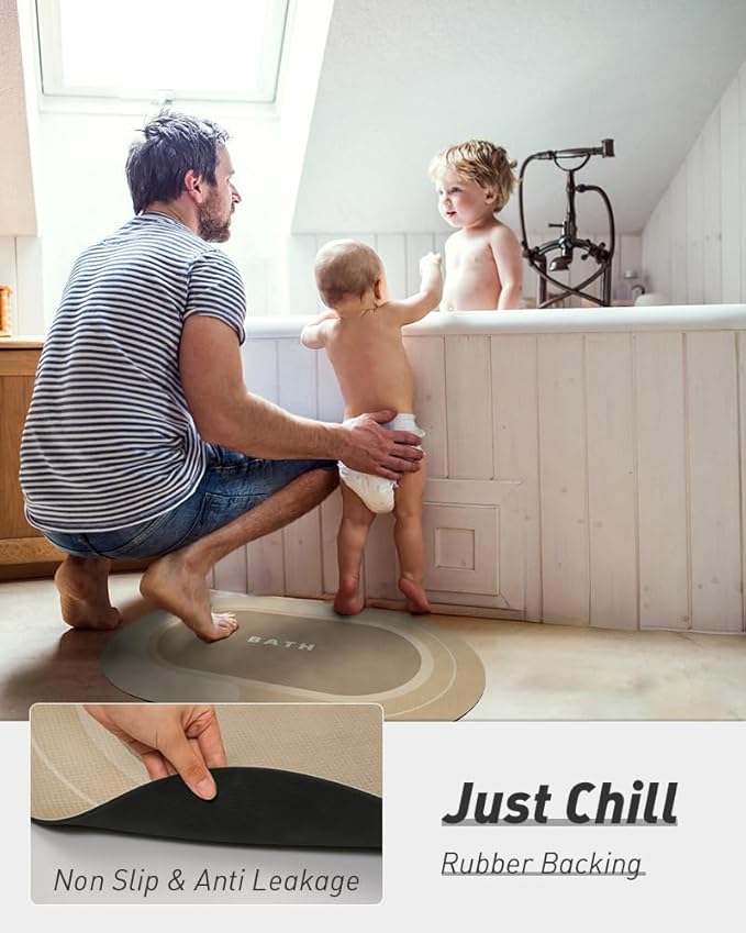 MontVoo Bath Mat - Non Slip, Quick Dry, Stain Resistant Bath Mat Rug for Bathroom Floor - Easy Care Shower Rug for Outside Bathtub - 20"x32" Beige