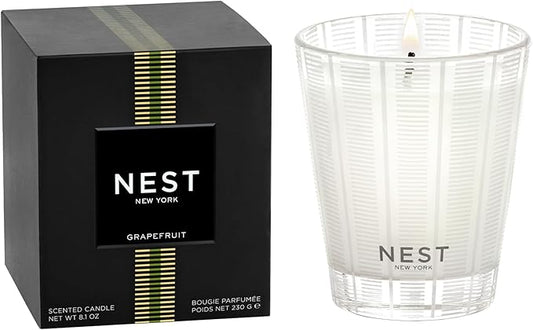 NEST New York Scented Classic Candle, Grapefruit - 8.1 oz - Up to 60-Hour Burn Time - Reusable Glass Vessel