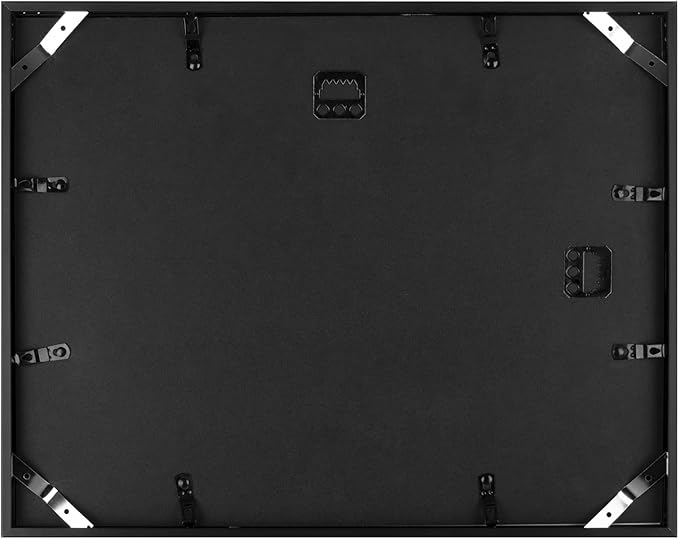 Golden State Art 14x11 Picture Frame 3 Pack - Aluminum Frames with 8.5x11 Removable Mats & Real Glass, Display 11x14 Photos or 8.5x11 Certificates - Black Gallery Wall Frames for Home Office Decor